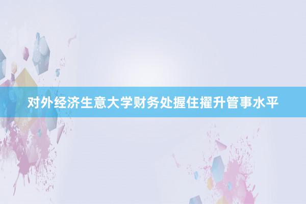 对外经济生意大学财务处握住擢升管事水平